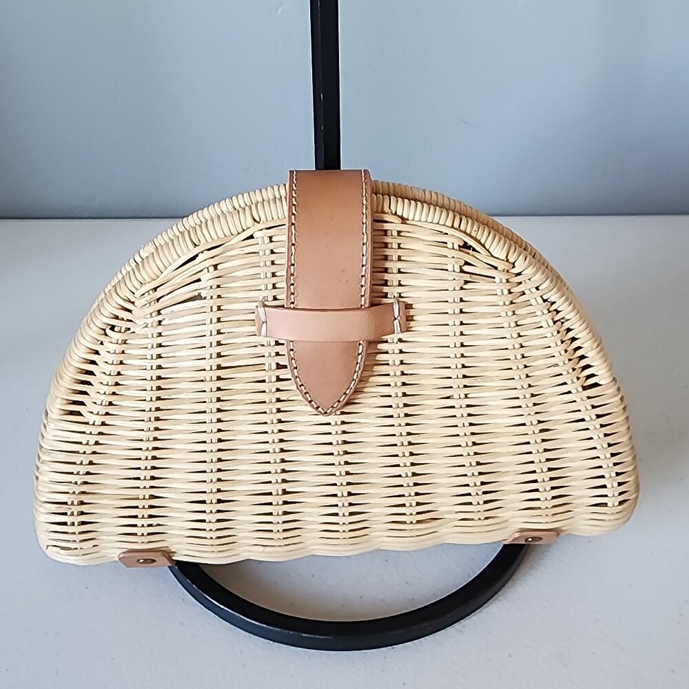 J.Crew Rattan Clutch "EUC" ASO Meghan Markle - Picture 2 of 16